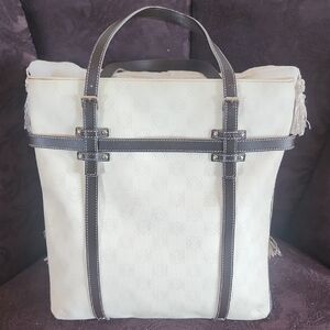 SOLD-Loewe Cream and Black Tote Bag